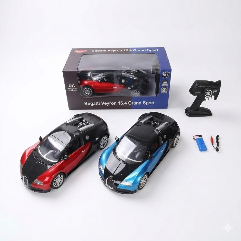 سام تويز - سيارة بوغاتي بالتحكم عن بعد - مقياس 1:10 - أزرق وأحمر
