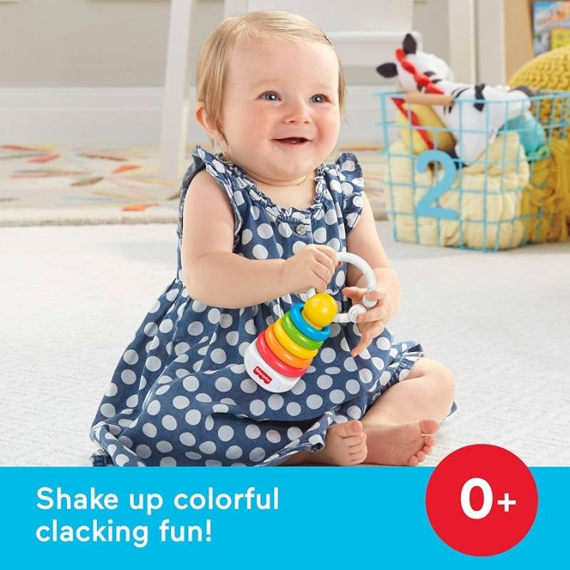 Fisher-Price Newborn Classics 2-Pack Rattle & Teether Set – Sensory Development Toys