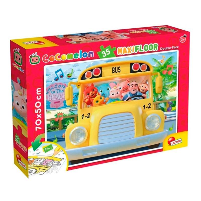 كوكو ميلون - لوحة أحجية مزدوجة باص الاستكشاف 2 في 1 ماكسي فلور 35 قطعة