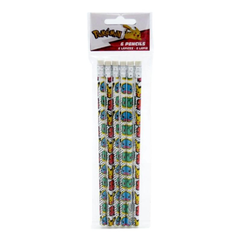 Pokémon Pack of 6 Pencils with Eraser