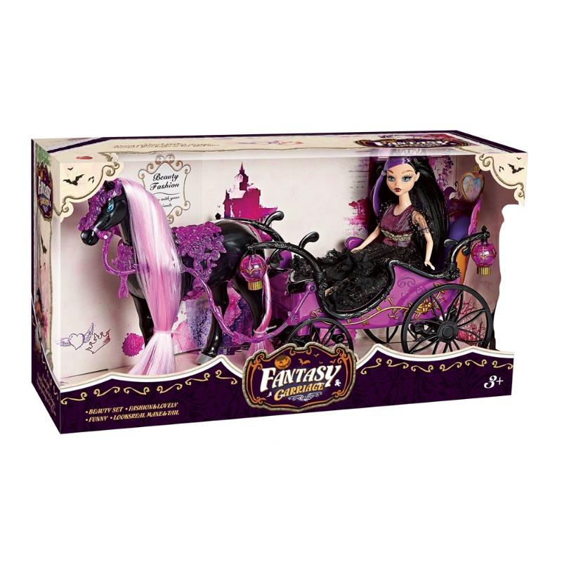 Fantasy Carriage Electric Horse W/Doll and Cart Bucket