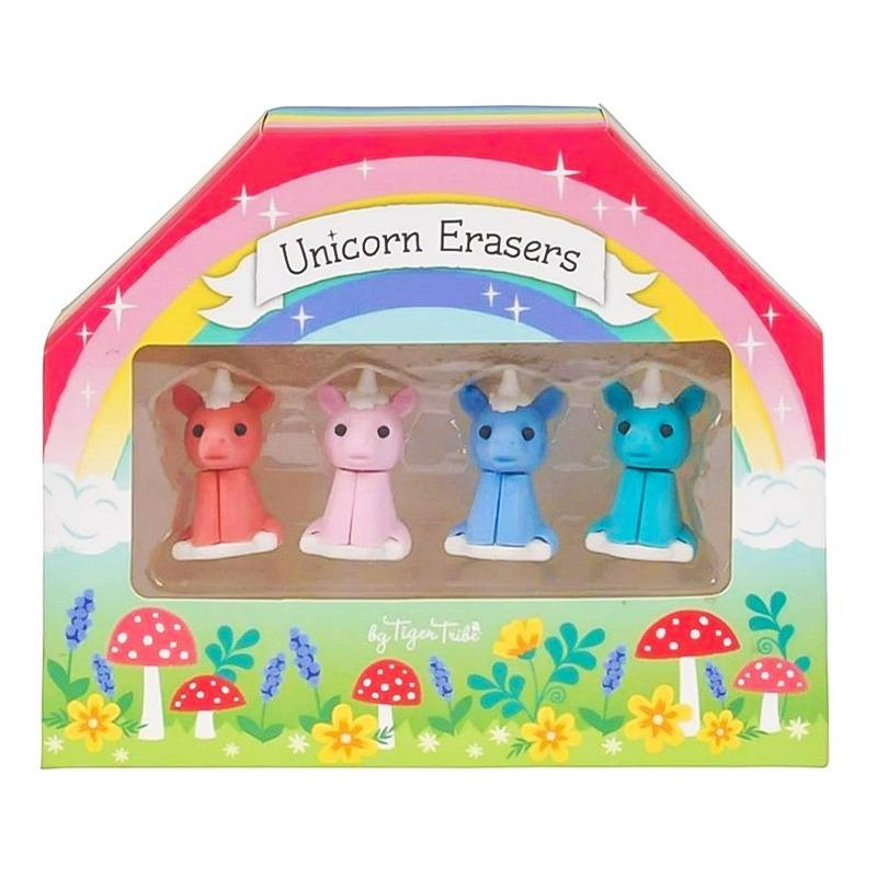 تايجر ترايب - ممحاة اليونيكورن اللطيفة - 4 قطع