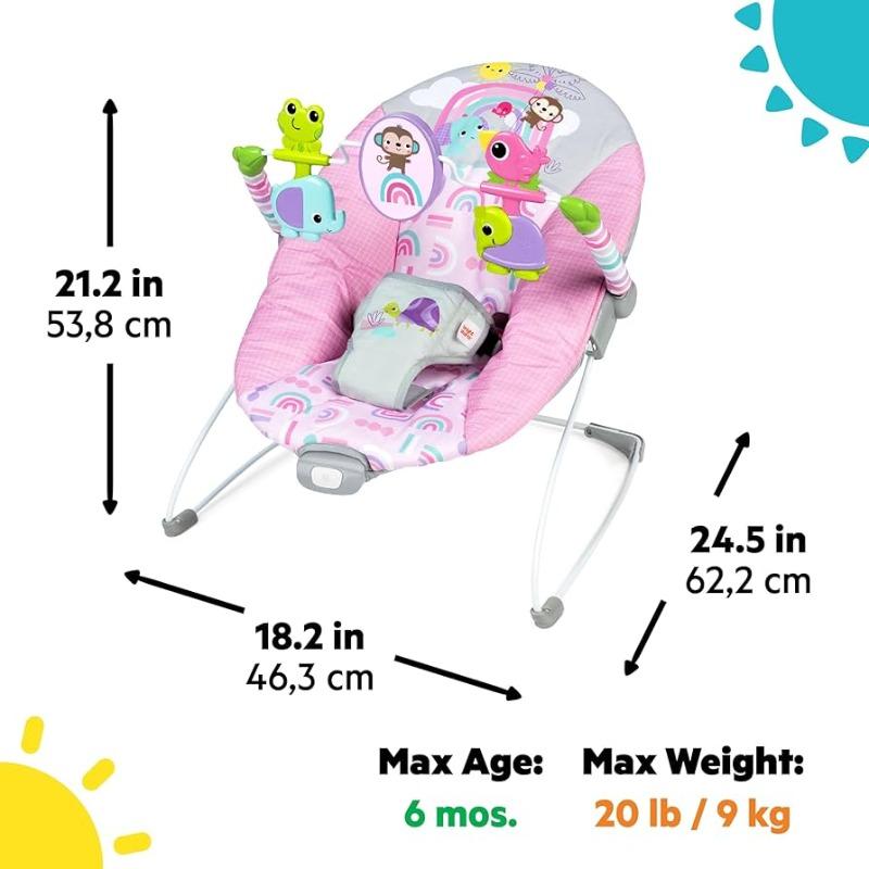 Bright Starts Pink Paradise Vibrating Bouncer