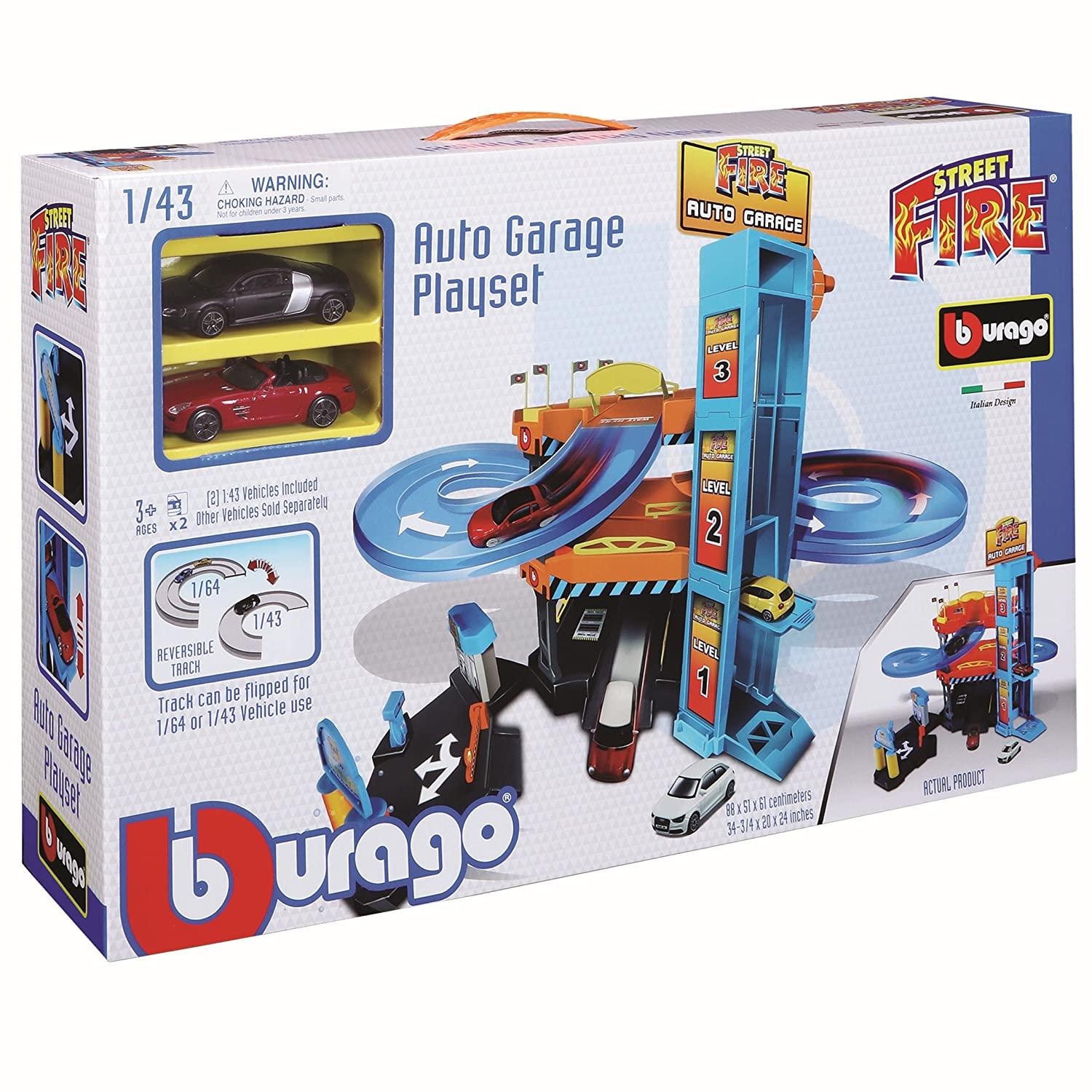 Bburago Die-Cast 1:43 Scale Street Fire Auto Garage Playset
