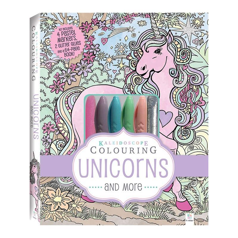 Hinkler Kaleidoscope Coloring Pastel Markers - Unicorns