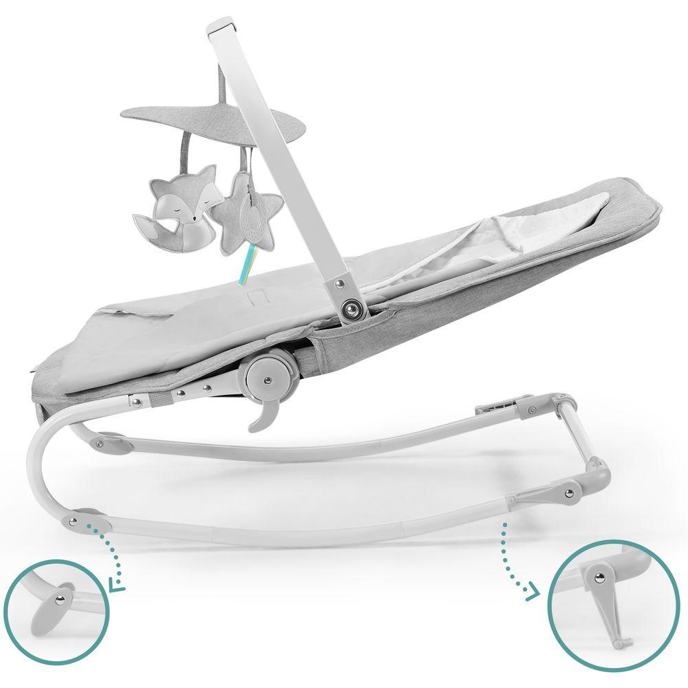 كيندركرافت - كرسي فيليو الهزاز الموسيقي للأطفال - رمادي