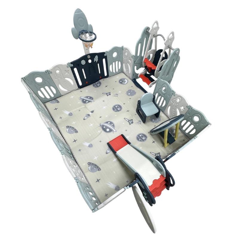 Foldable Playpen with Rocking Horse Play Set