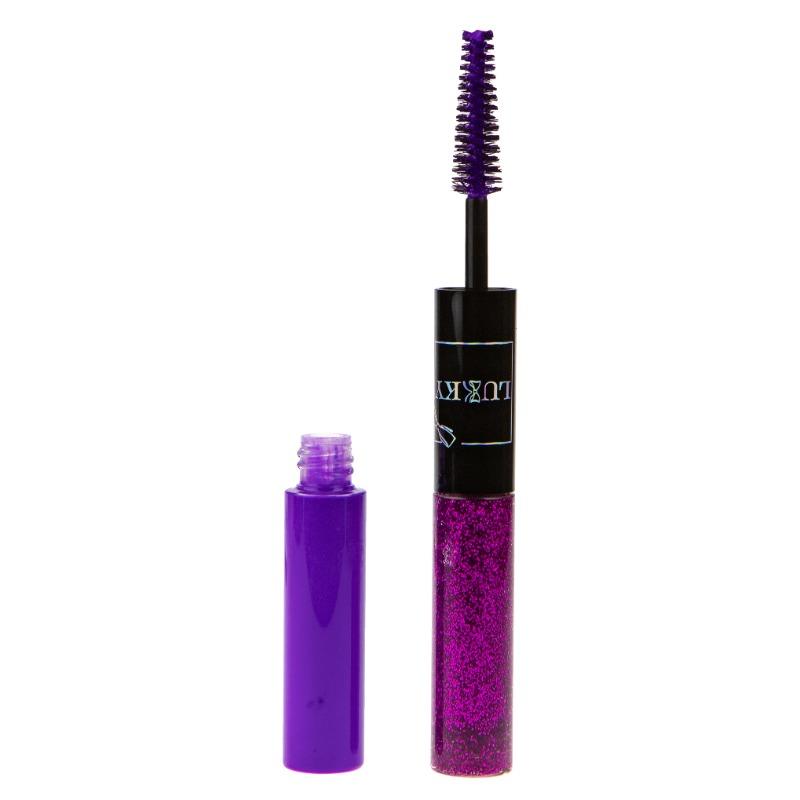 Lukky 2 In 1 Mascara And Lash Glitter Bold Shimmer Purple Color 10 Ml