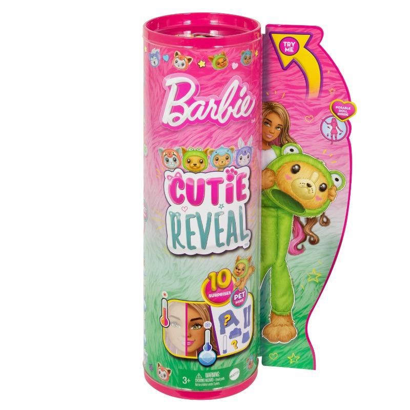 Barbie Cutie Reveal Doll with Stuffed Animal Outfit and 10 Surprises - Green