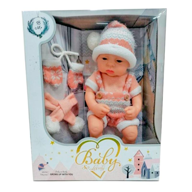 كيزن - دمية طفل 15 انش مع وشاح - قفازات - حمراء