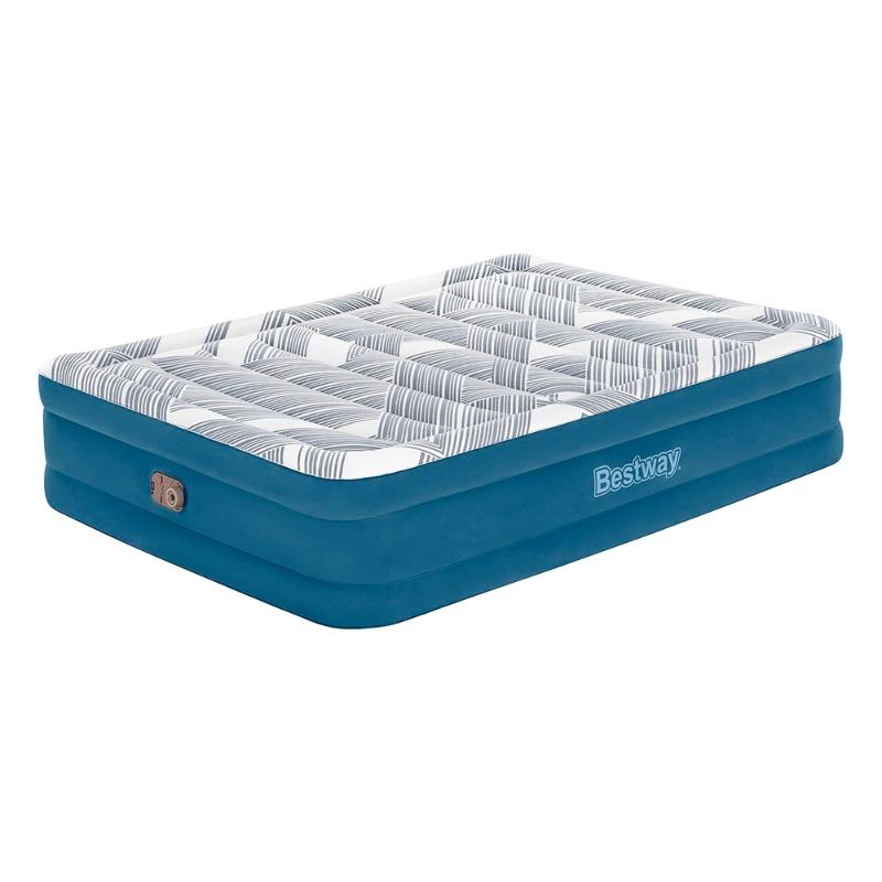 Bestway Tritec Fashion Flock Air Mattress with Built-in AC Pump and Antimicrobial Coating