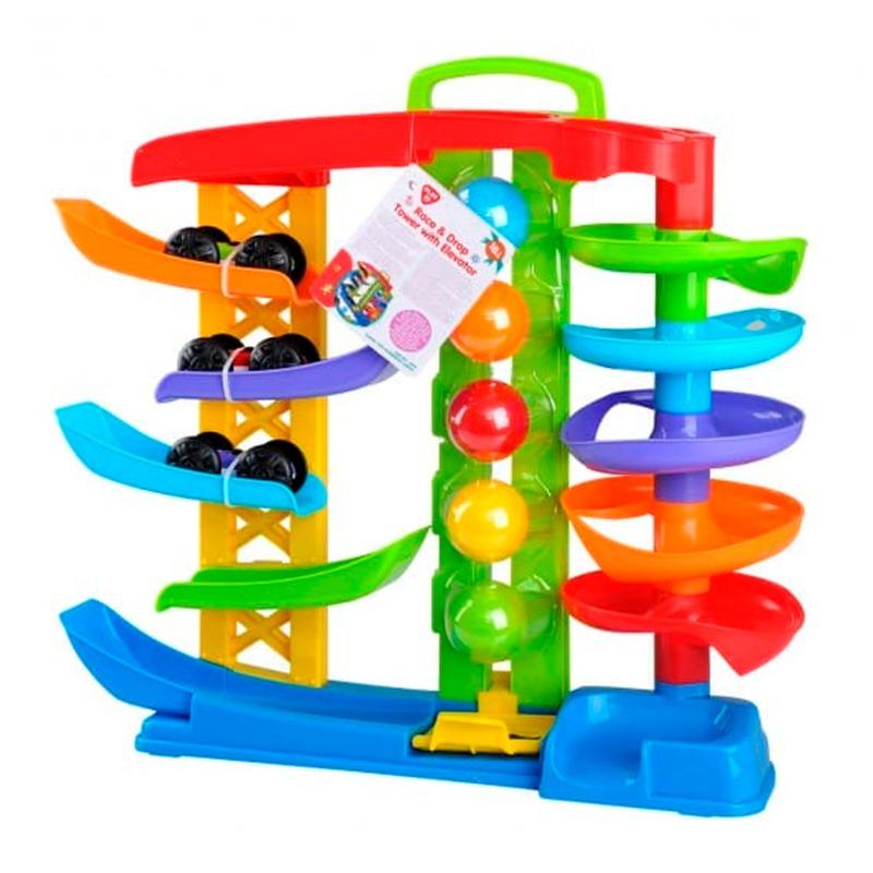 بلاي جو - لعبة برج الكرات الدوار ومنحدر سباق السيارات