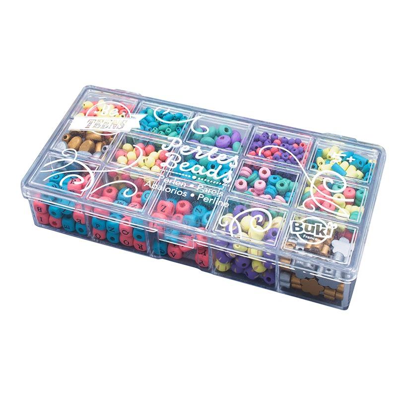 Buki Box Of Wooden Beads - Colors