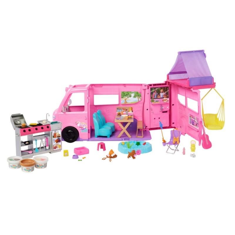 Barbie Dream Camper Playset with Pop-Up Tent and Accessories
