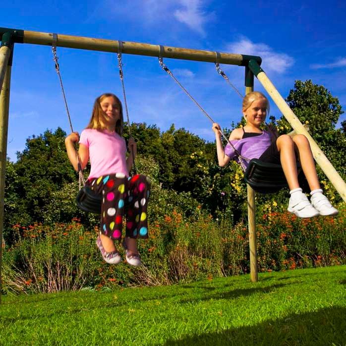 Plum Marmoset Wooden Pole Swing Set