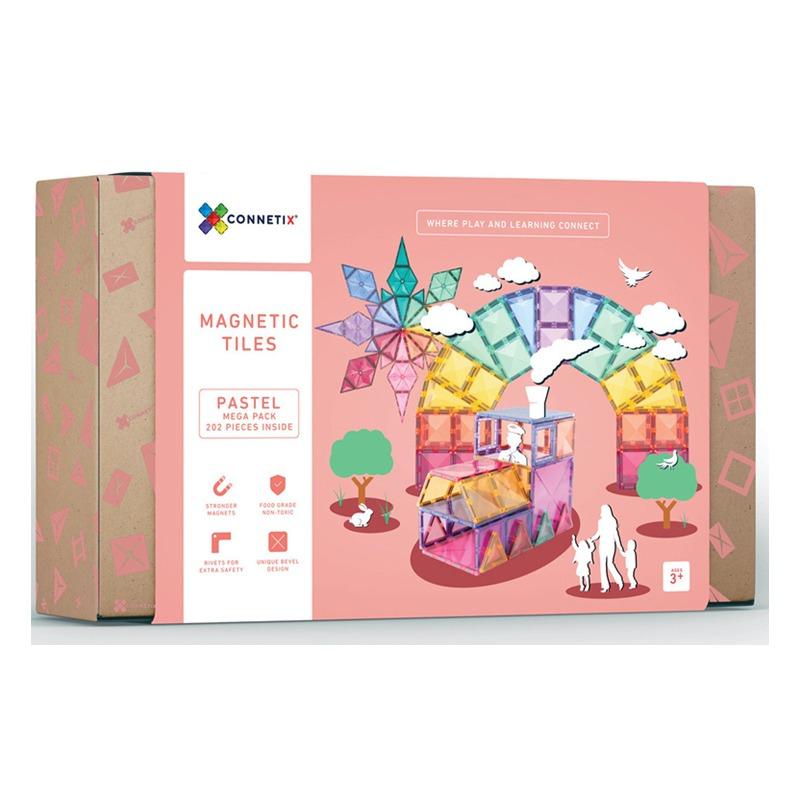 Connetix Magnetic Tiles Pastel Mega Pack - 202 Pcs