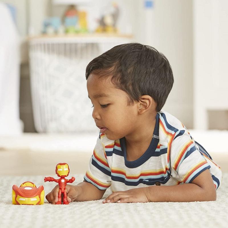 Marvel Spidey and Iron Man Action Figure and Iron Racer Vehicle