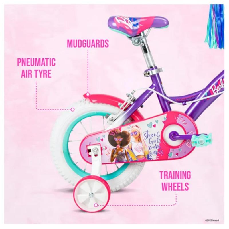 سبارتان - دراجة باربي 12 بوصة مع حقيبة بسحاب قابلة للإزالة