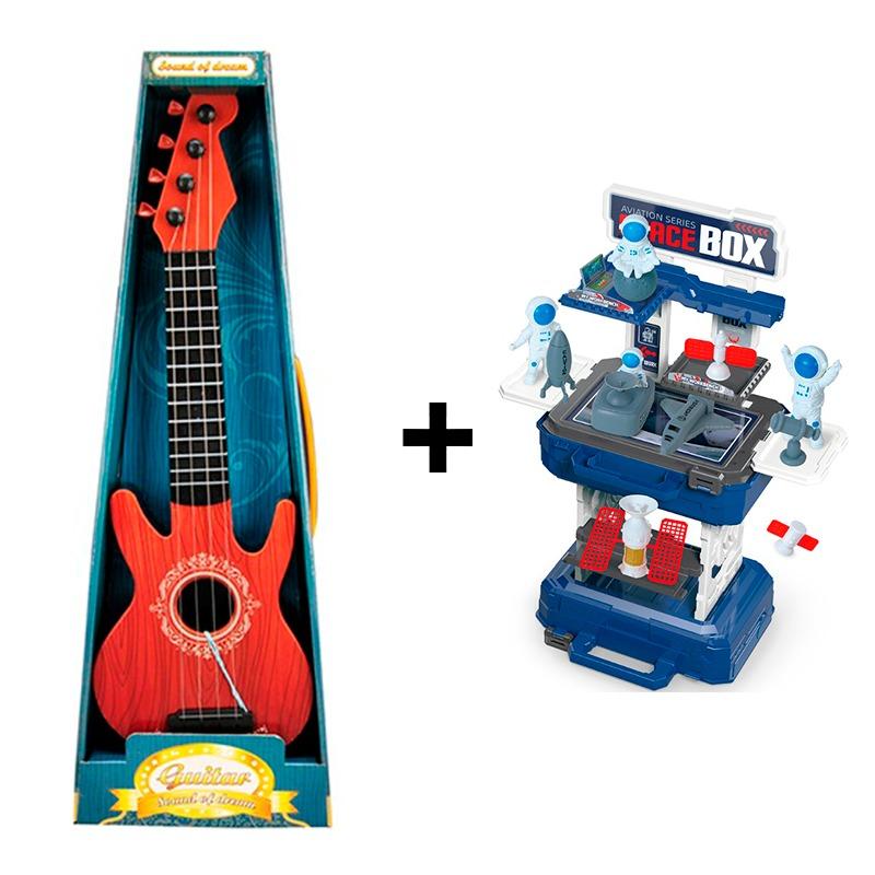 Guitar Musical Intruments Toy + 2 in 1 Space Handbag Playset Bundle