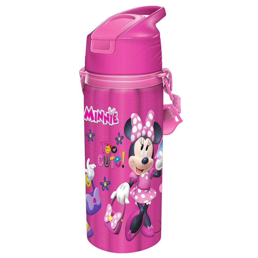 ميني ماوس - زجاجة ماء ستانلس - 600 مل - لون وردي