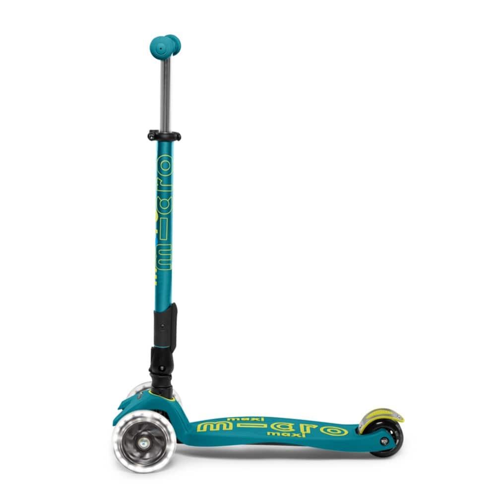 Micro Maxi Deluxe Foldable LED Scooter Petrol Green