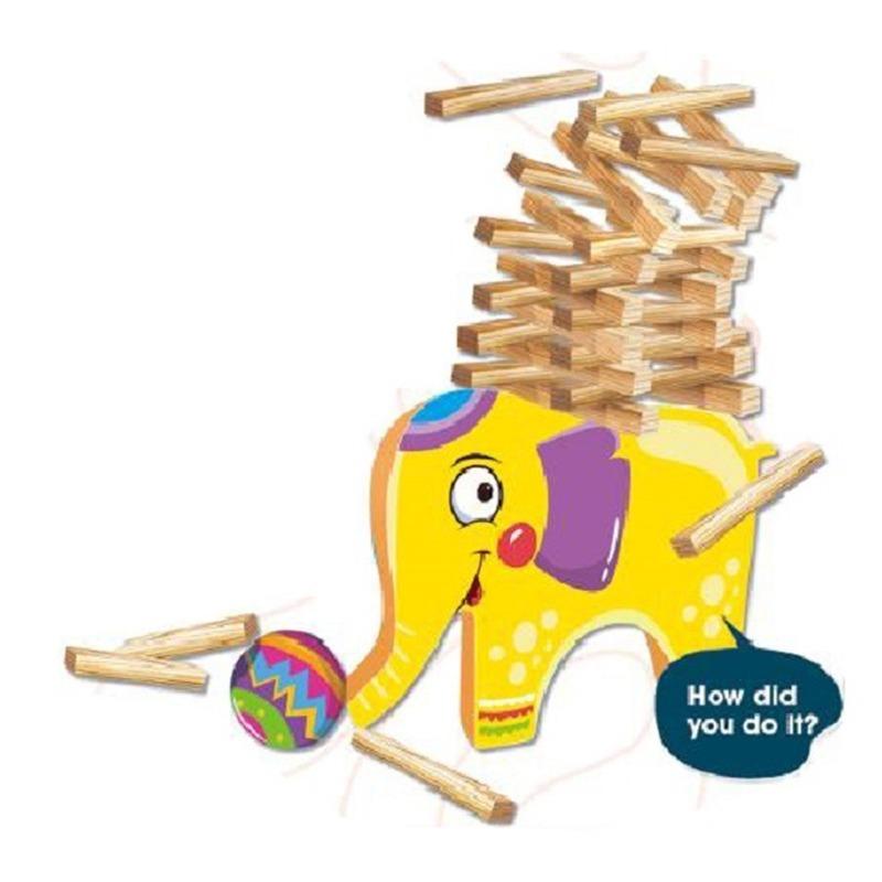 حزمة لعبة كتل التكديس والتركيب بتصميم الفيل + مجموعة لعب مضرب تنس