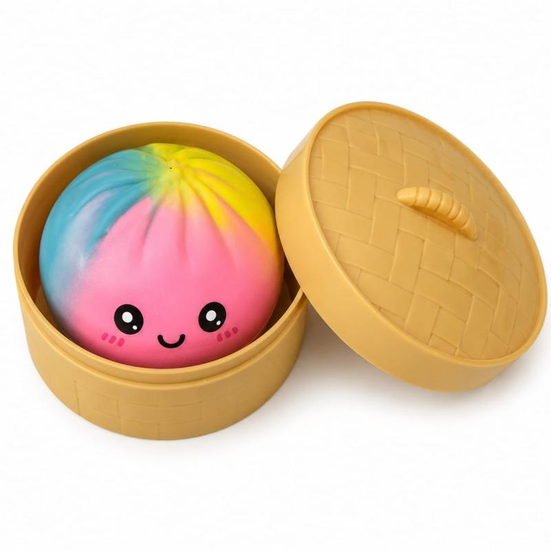 Colorful Dumpling Squishy Toy 8cm - Assorted