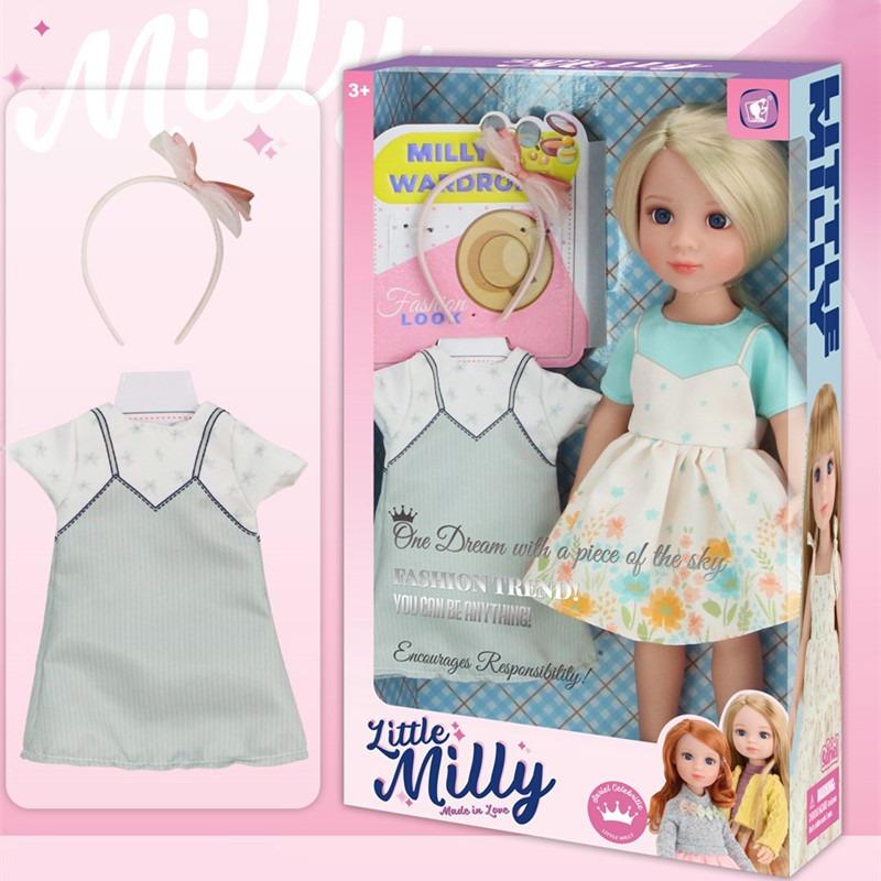 ليتل ميلي - دمية ليتل ميلي ون دريم مع فستان أزرق بورود مقاس 12 انش