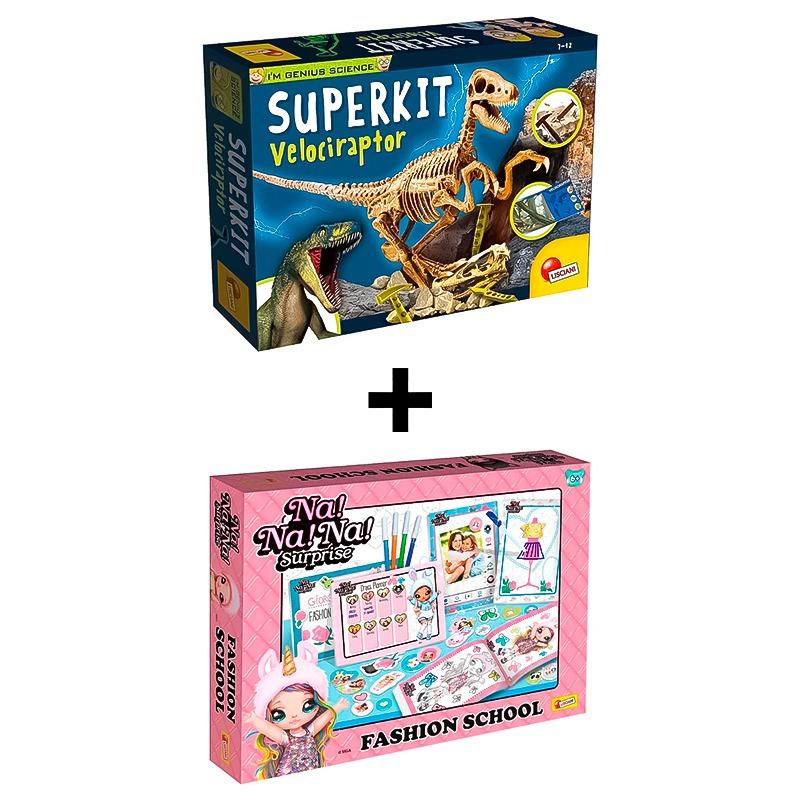 Lisciani - Super Kit Velociraptor + Na Na Na Surprise Fashion School Bundle