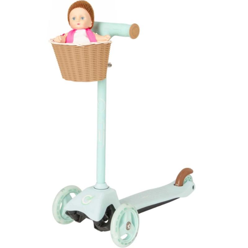 Evo Mini Cruiser Scooter with Basket - Green