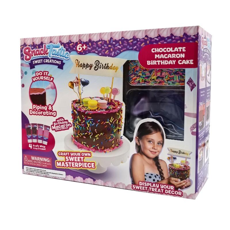 Snack Tastic Chocolate Macaron Birthday Cake