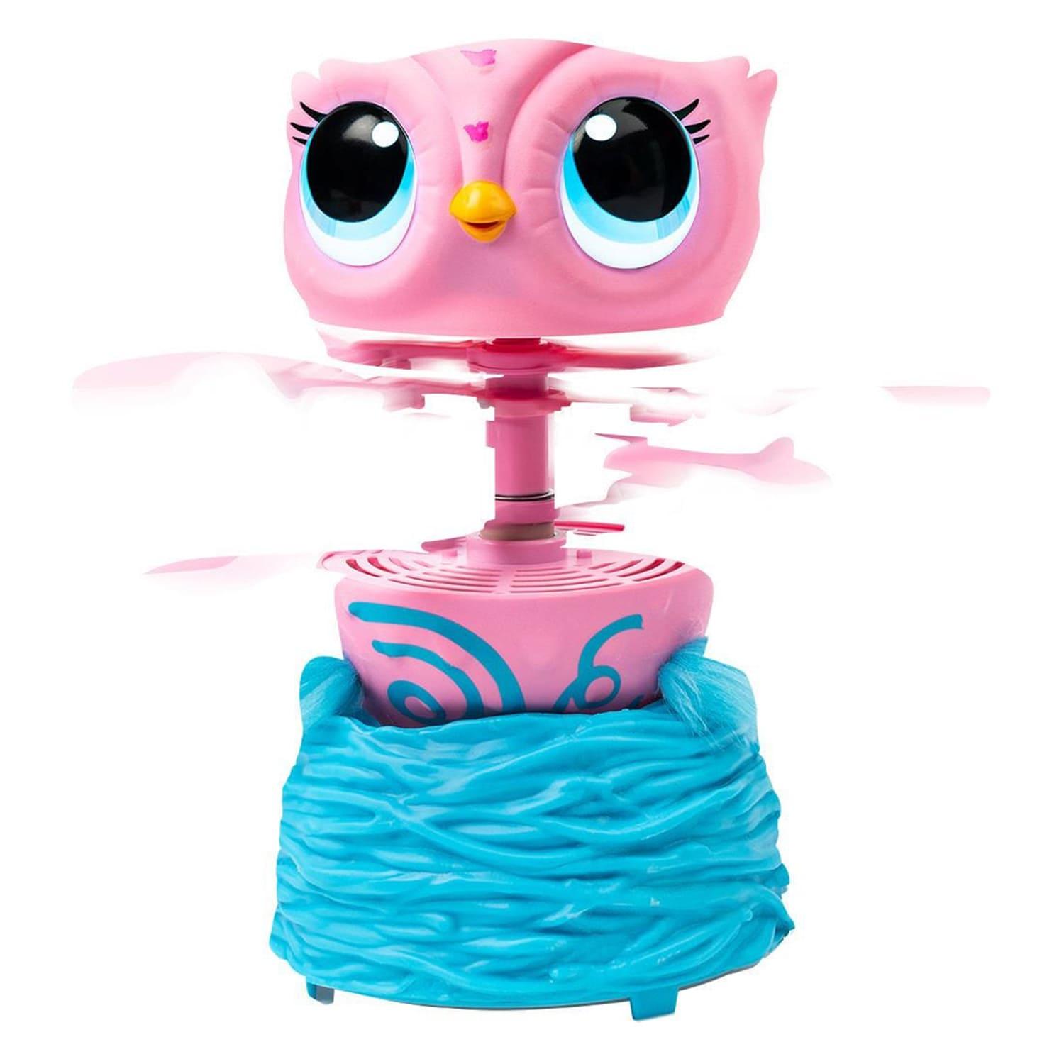 Owleez Flying Baby Owl Interactive Toy with Lights And Sounds - Pink