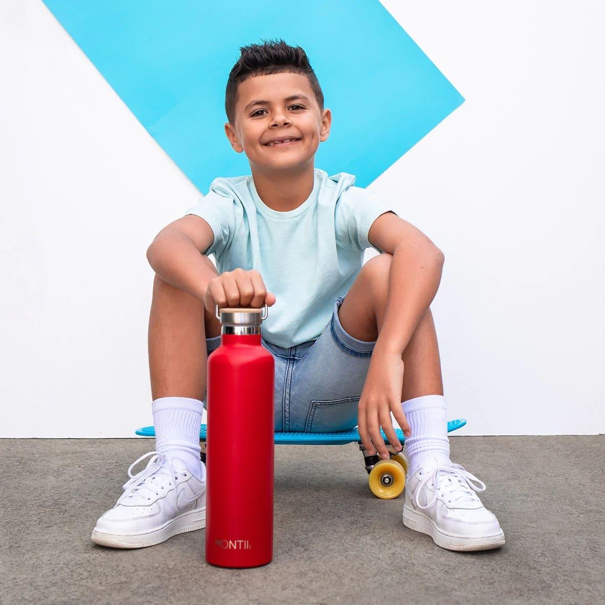 مونتيكو - مطارة مياه حافظة للحرارة لون أحمر 1000 مل