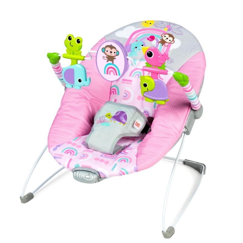 Bright Starts Pink Paradise Vibrating Bouncer