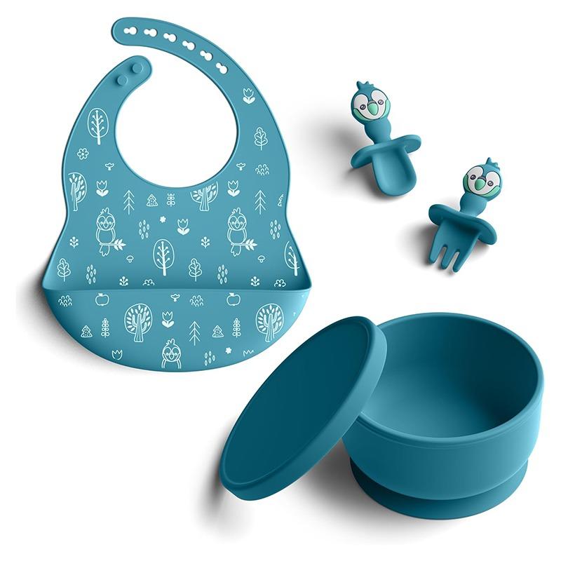 Bimbly Silicone Feeding Set 5 in 1 Dark Blue