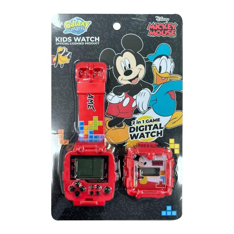 ساعة رقمية مزودة بألعاب واضاءة ليد 2 في 1 - ميكي ماوس