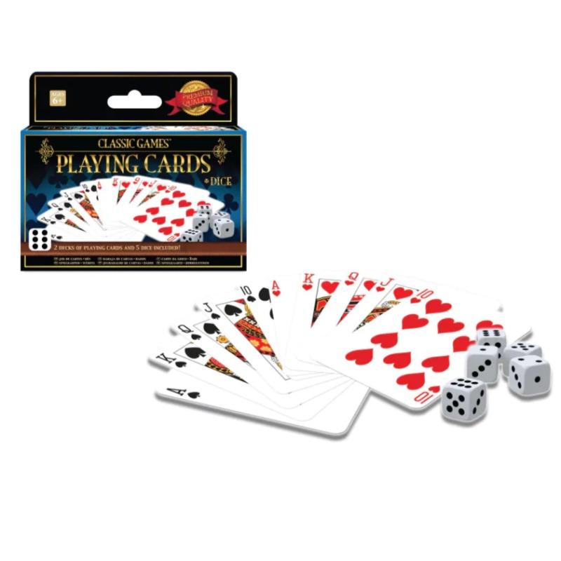 Merchant Ambassador Classic Games 2 Decks Playing Cards & 5 Dice