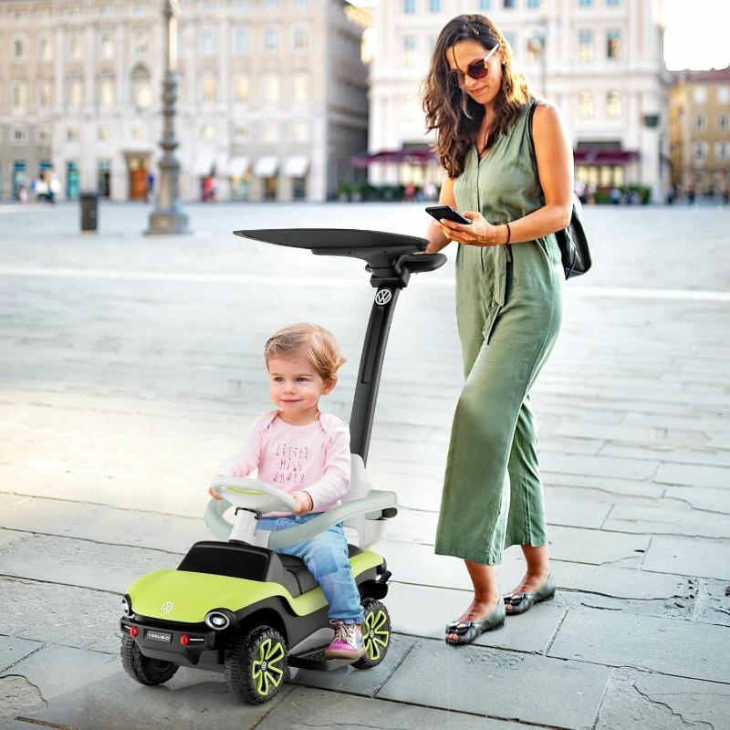 سيارة فولكس فاجن 3 في 1 للأطفال مع مظلة ومقبض دفع