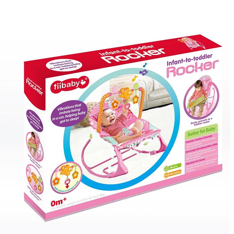 تي بيبي - كرسي هزاز للمواليد - وردي