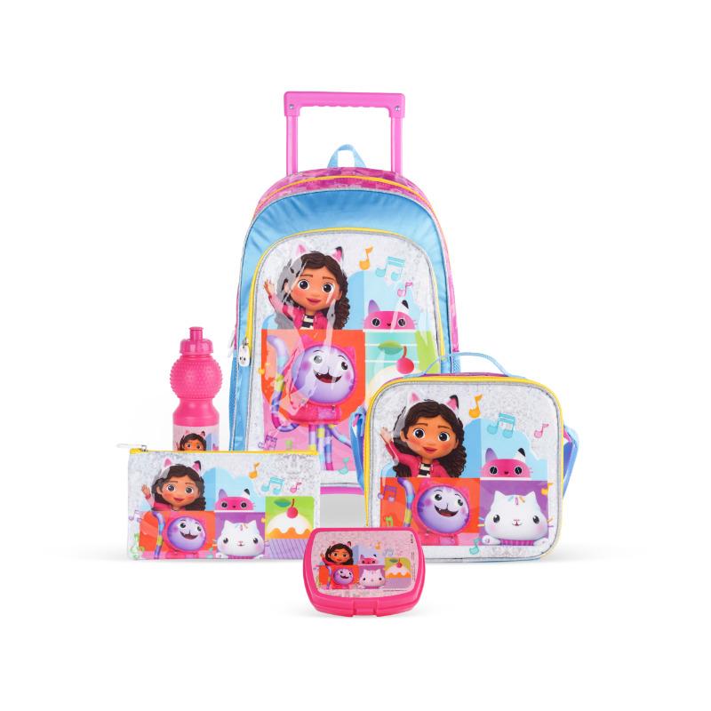 Gabby Doll House 5 in 1 Trolley School Bag Set