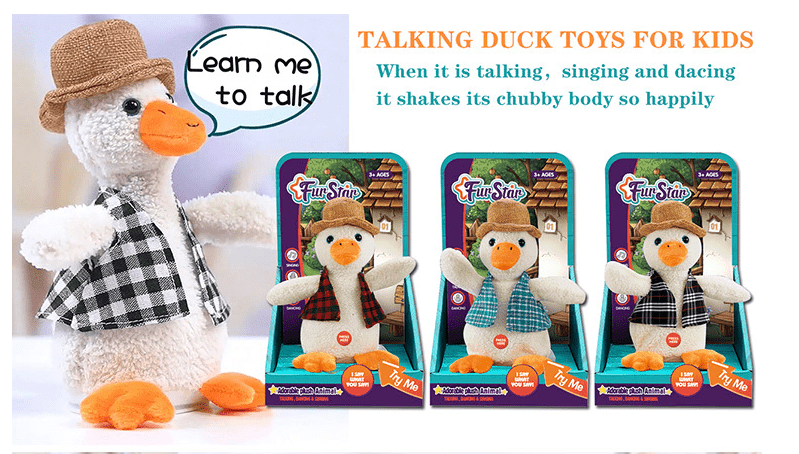 Fur Star Talking,Dancing And Singing Adorable Plush Animal - Duck