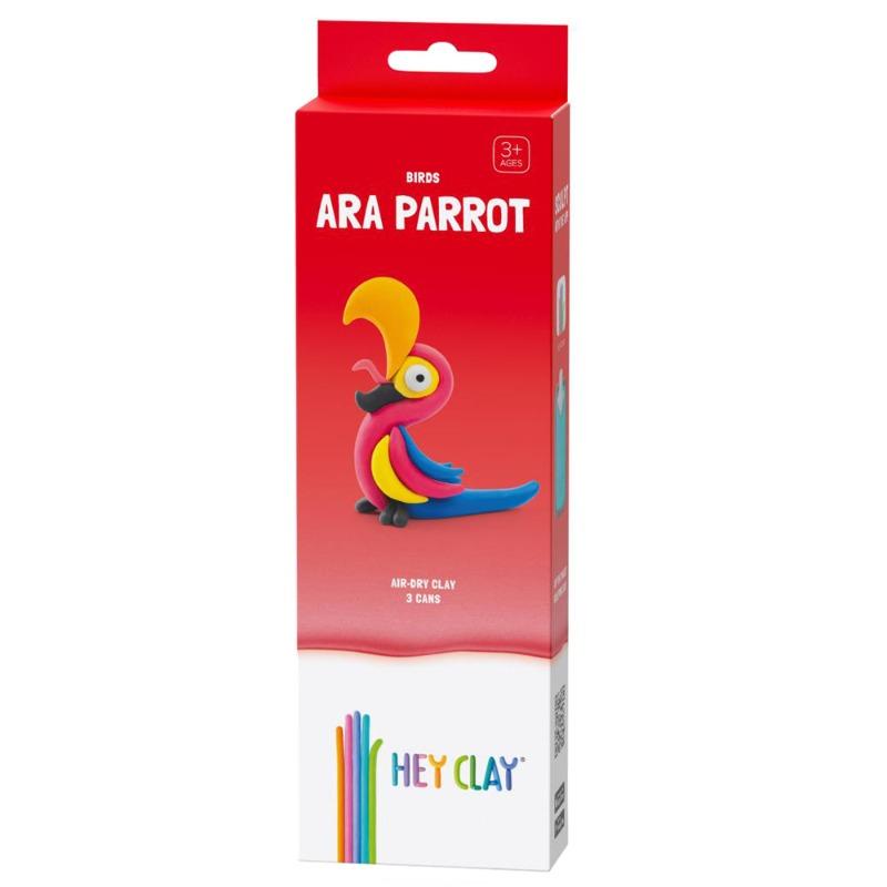 Hey Clay DIY Ara Parrot Plastic Modelling Air Dry Clay Kit - 3pcs