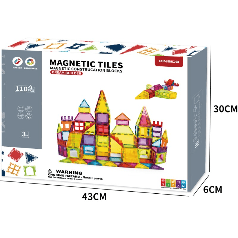 Magnetic Tiles Building Blocks Set 110 Pcs