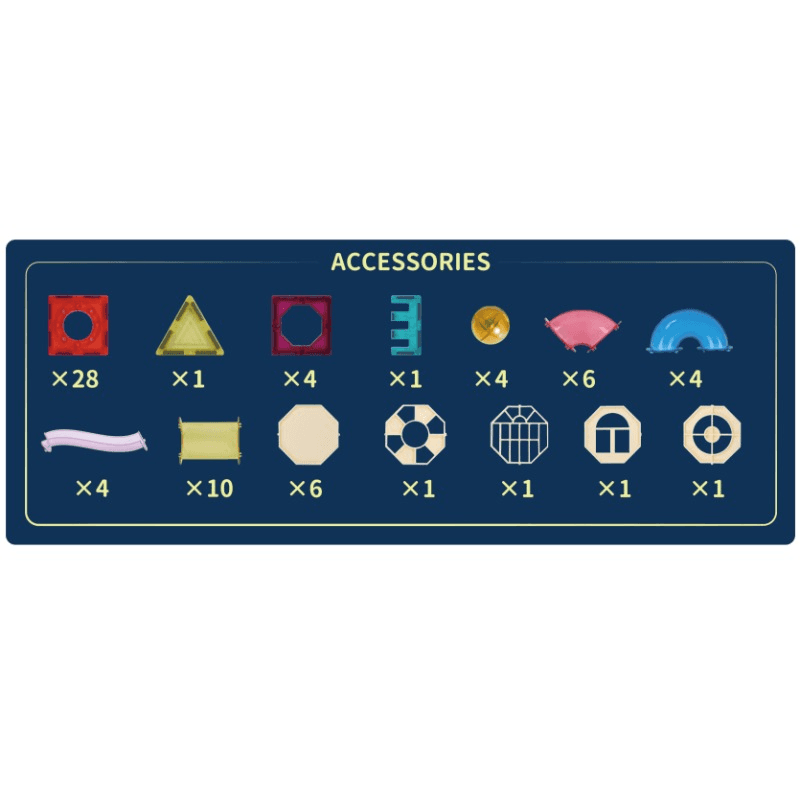 مجموعة كتل البناء المغناطيسية ماجنتك تايلز رينبو 72 قطعة