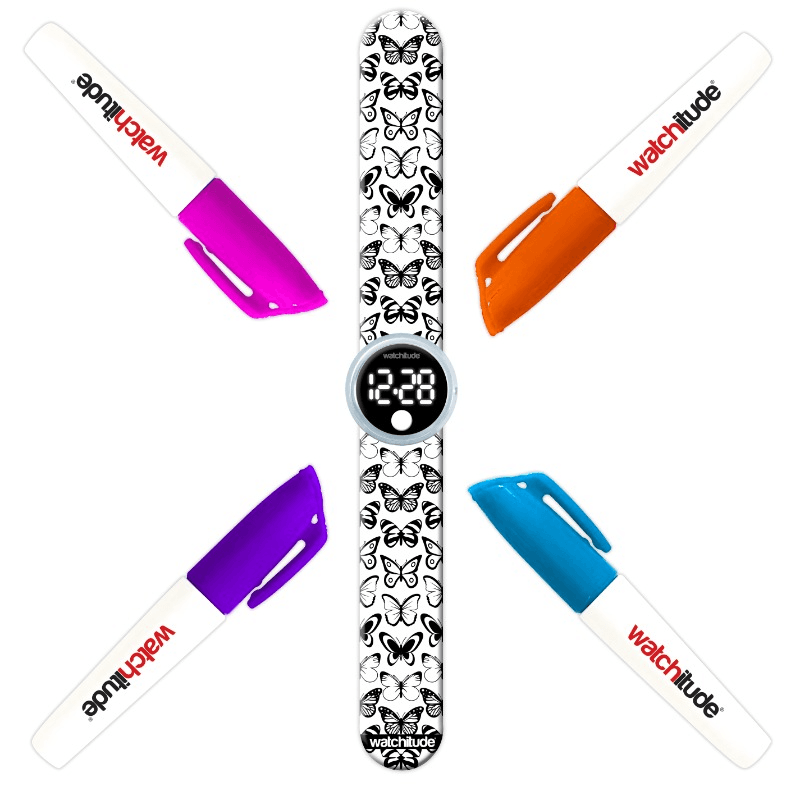 Watchitude Color Me Digital Slap Watch - Butterfly
