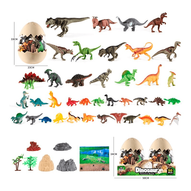 طقم بيض ديناصور 2 قطعة - 50 قطعة