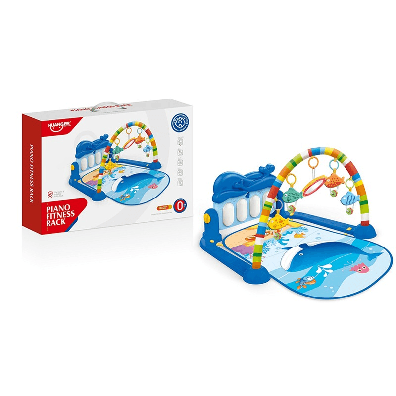 Huanger Piano Fitness Rack Kids Playmat Whale Design