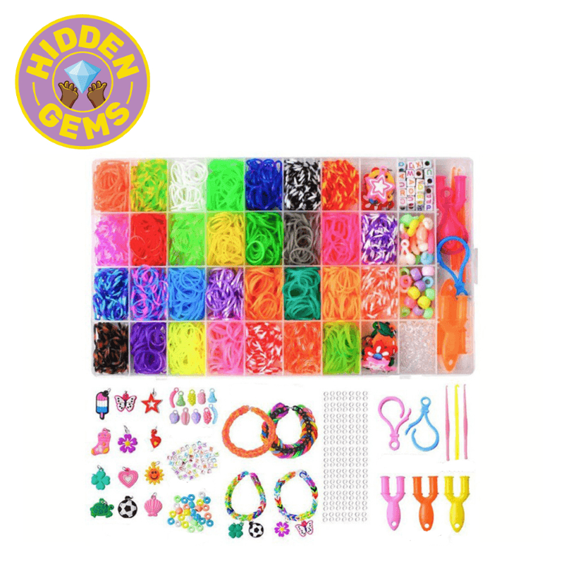 رينبو رابر طقم الأساور المطاطية الملونة