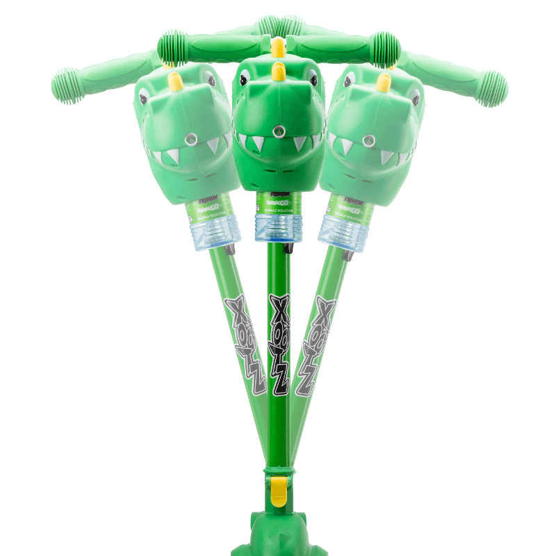 Xootz Dinosaur Bubble Go Scooter for Kids - Green