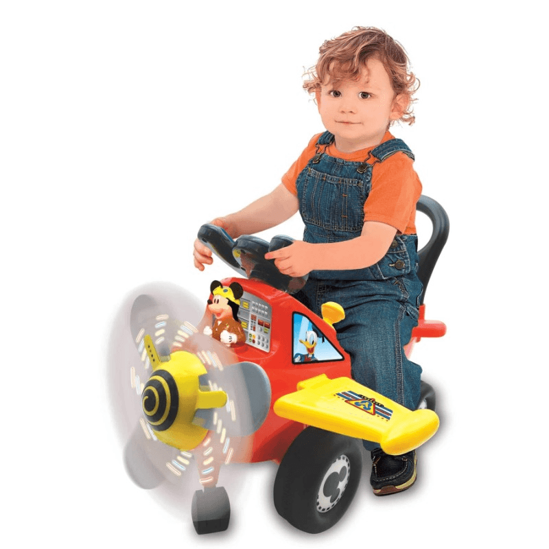 Kiddieland Toys Disney Mickey Mouse Airplane Light and Sound Ride-on
